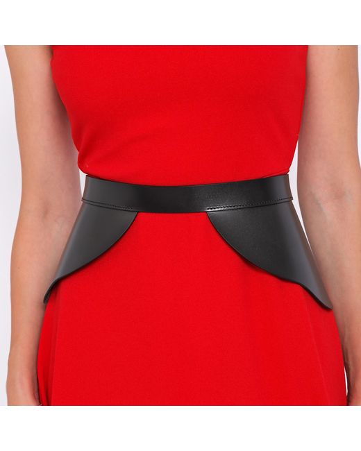Haute Cuir Black Ivy Peplum Leather Belt