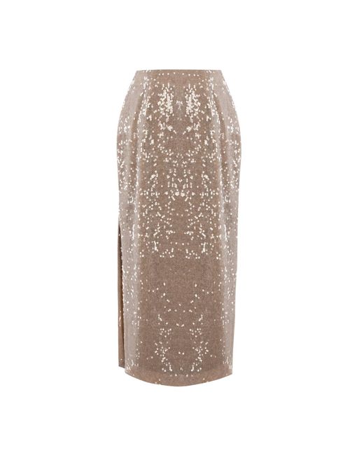 Elsava Brown Lume Sequin Skirt
