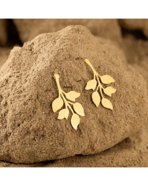Silver Moon Metallic Branches Of Light-Plated Sterling Earrings