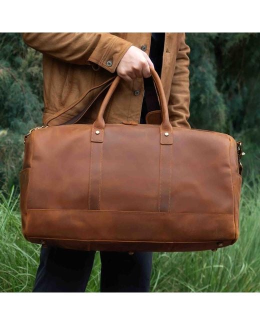 Touri Brown Genuine Leather Duffel for men