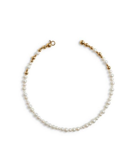 Kasun Metallic Pearl Cluster Necklace Vermeil