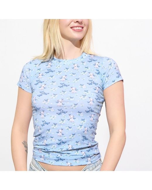 Cloud Haven Blue Fitted Signature Print Tee