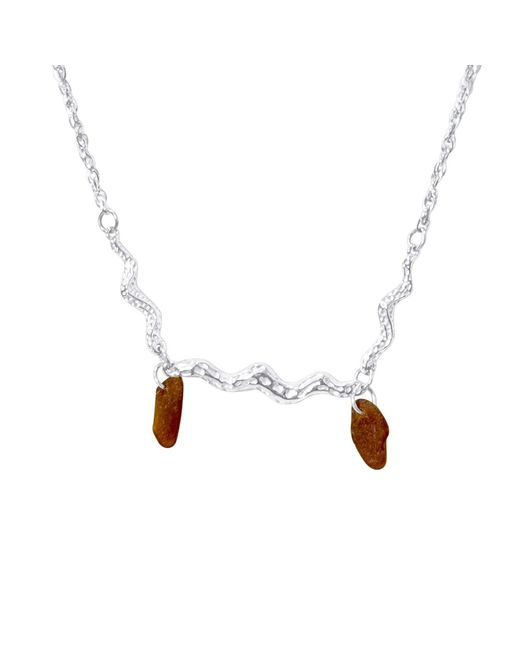 Glassy Metallic Kokosbølge Necklace for men