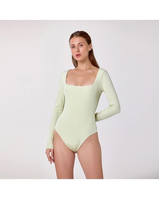 Smart and Joy Pink Square-Neck Bodysuit- Neutrals