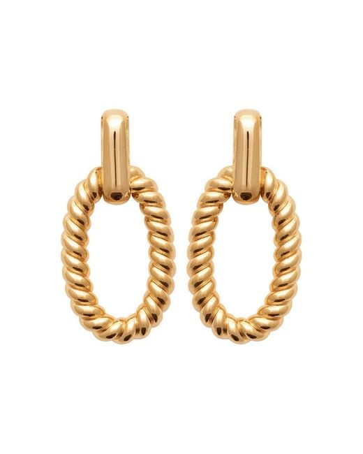 Harfi Metallic Vermeil Textured Elegant Paperclip Earrings