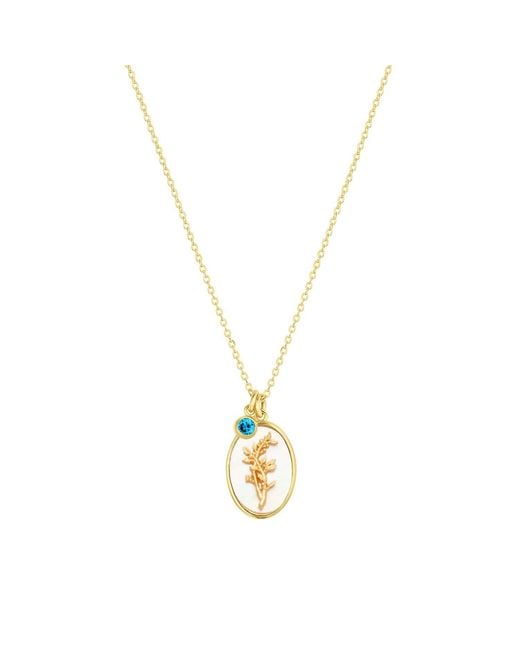 SET & STONES Metallic Katrina Birth Flower & Birthstone Charm Necklace- December