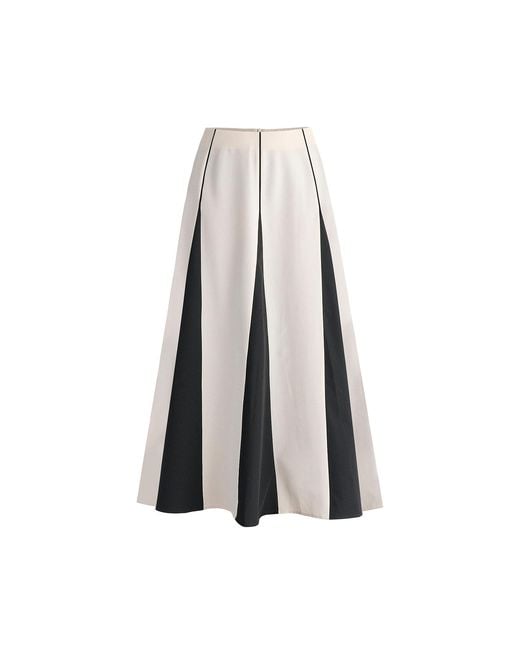 Paisie Multicolor Neutrals Contrast Details Maxi Skirt