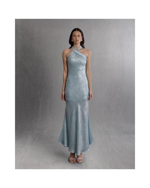 Aisl Blue Celeste Crisscross Maxi Dress