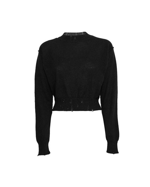SVETA Milano Black Billie Cashmere Sweater With Embroidery