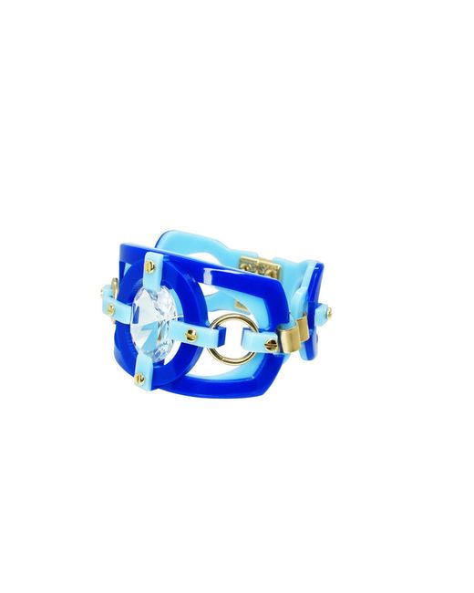 Gissa Bicalho Blue Handmade Acrylic Bracelet Links And Stones