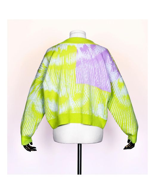 Essien & Emre Yellow Aves Merino Wool Colour Block Jumper Citrus