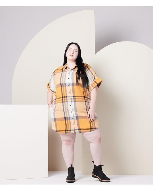 Known Supply Metallic Flannel Shirt Dress