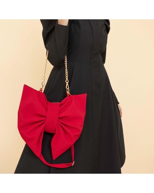 RainSisters Red Bow Clutch Purse