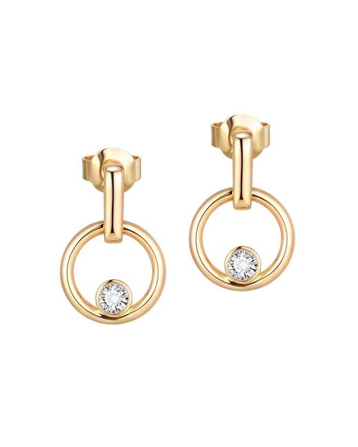 Larisa Beaumont Metallic Beacon Earrings – 14K Diamond Drop Studs