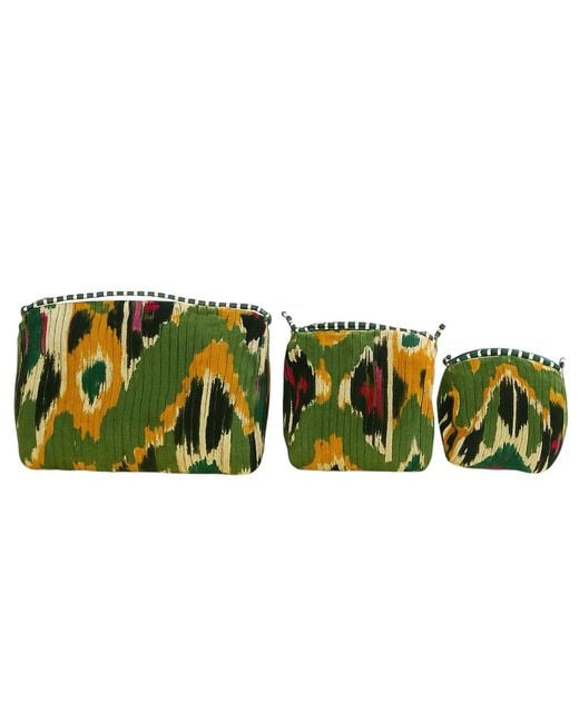 Conscious Yoga Collective Black Ikat Velvet Three Piece Travel Set