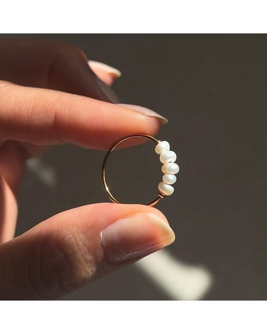 Mickey's Girl Metallic Petite Pearl Waterproof Ring