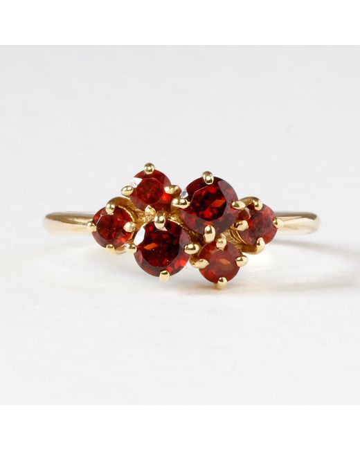 Lee Renee Red Garnet Cluster Ring