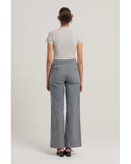 Pcfg Gray Cotton Slim Fit Crop Tee
