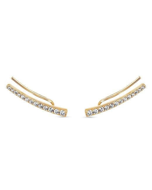 SALLY SKOUFIS Metallic Naked Ear Climber With Made Cz Diamond Stimulant