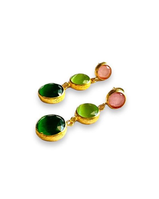 Serabondy Green Sierra Leone Tiger Eye Earrings