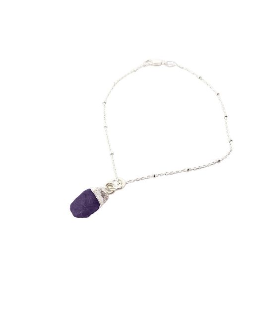 Harfi White Raw Amethyst February Birthstone Charm Bracelet