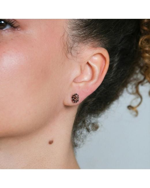 Onia Metallic Pave Garnet Studs