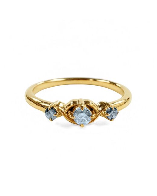 Belinda Jewelz Metallic Aquamarine Vintage Triple Birthstone Ring