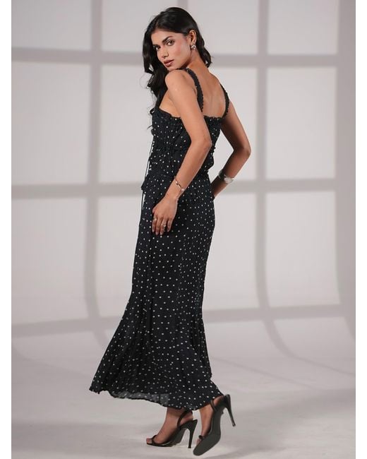 Rose & Nancy Blue Marcia Polka Cami Midi Dress