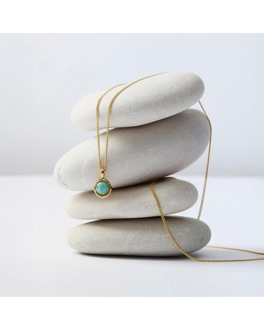 Muru Metallic Tiny Amazonite Necklace For Balance
