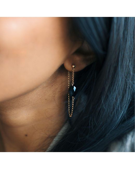 Herself Collections Metallic Onyx Gemstone Earring