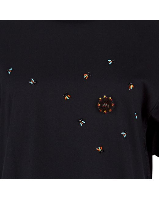Boutique Kaotique Black Embroidered Bug Tee