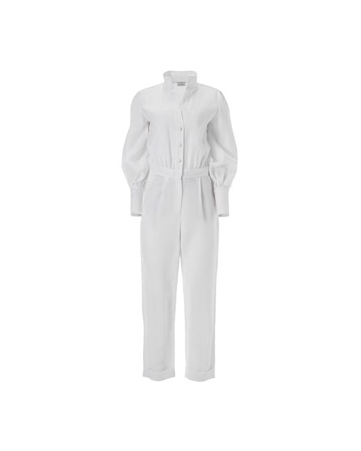 Lita Couture White Summer Breeze Jumpsuit