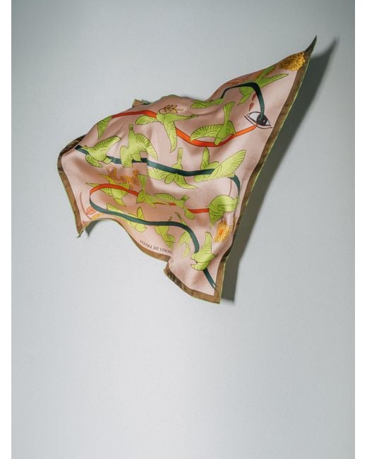Lost Pattern Green Frida X Lost Pattern House Of Frida Silk Bandana Scarf