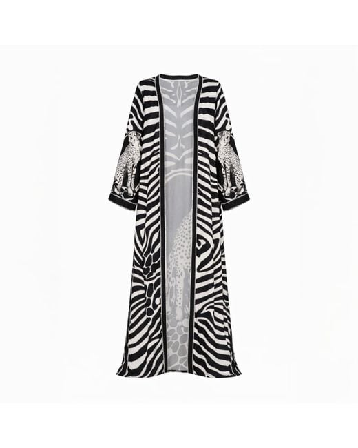 Ana Luisa Black Tanzania Inspired Open Front Kaftan