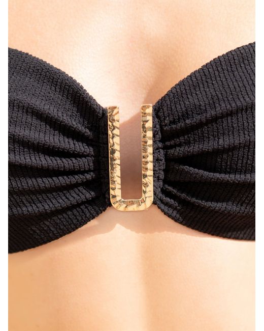 Change of Scenery Black Cindy Swim Top Texture
