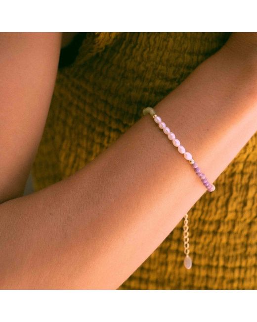 Shaded the Label Metallic Lunari Mica & Pearl Beaded Bracelet
