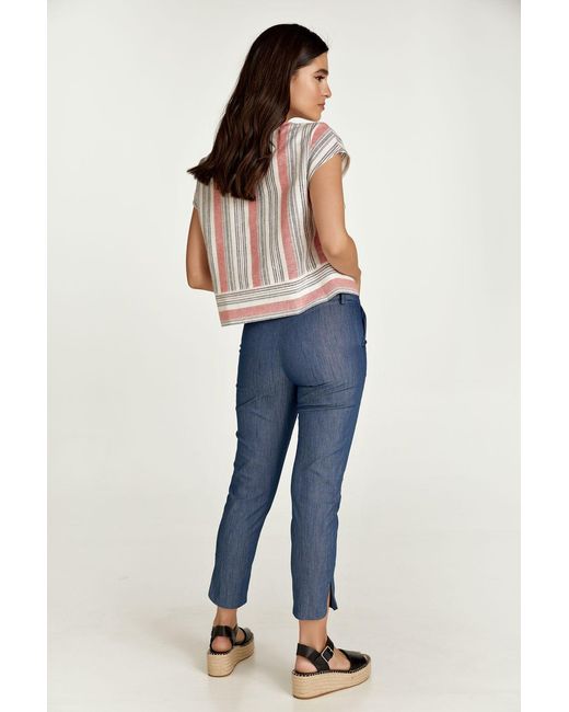Conquista Blue Denim Style Cotton Pants