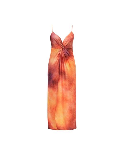 By Felizia Orange Elsa Midi Dress