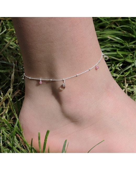 MOUNIR LONDON Metallic Beaded Briolette Anklet