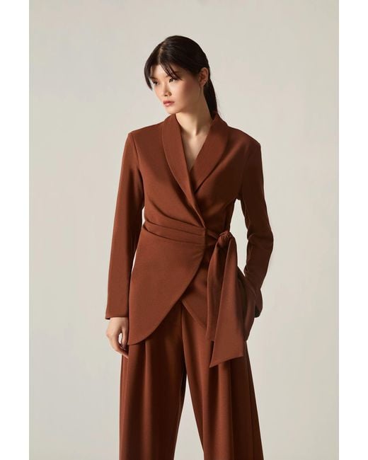 James Lakeland Brown Rust Side Sash Blazer