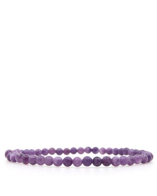 Shar Oke Purple Amethyst & Lepidolite Beaded Bracelet for men