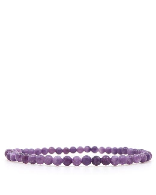 Shar Oke Purple Amethyst & Lepidolite Beaded Bracelet for men