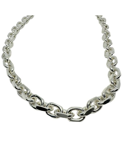 Tg-Jewellery by Tamara Gervasio Metallic Rectangular Trace Chain Necklace – Sterling for men