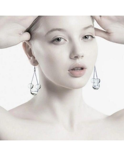 Laura Daili Metallic Neutrals Mickey – Blown Glass Bubble Earrings