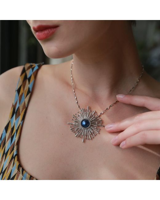 Retro Chic White Dandelion Necklace