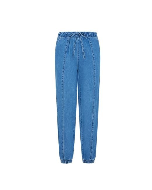 I AM DENIM Blue Featherflex Baggy Jeans