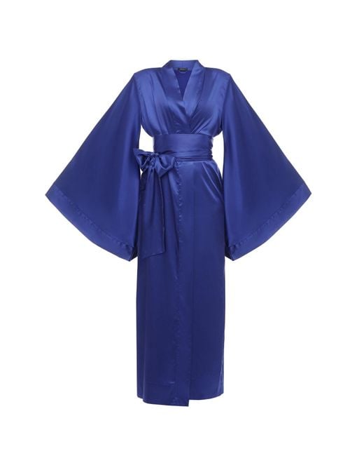 KÂfemme Blue Classic Maxi Kimono Robe