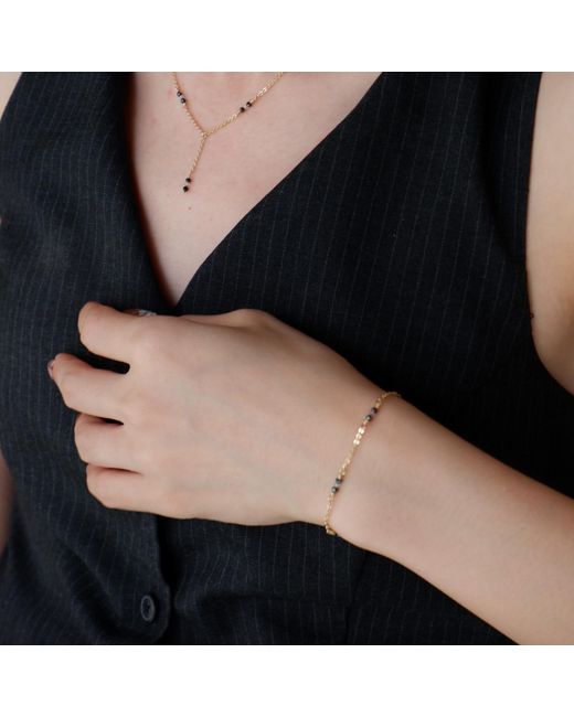 Inari Jewellery Metallic Amarus Bracelet – -Filled With Spinel & Labradorite