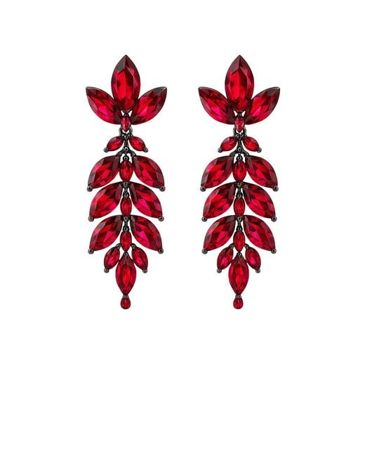 Maison De Gala Red Ruby Vine Drop Earrings