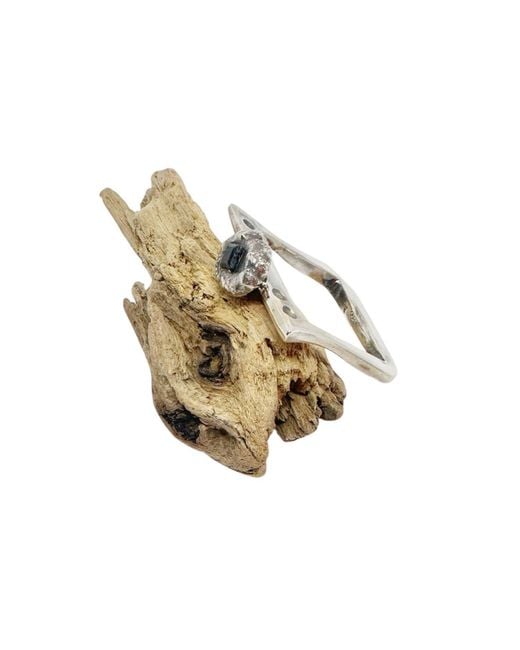 Tg-Jewellery by Tamara Gervasio Metallic Molten Sapphire Pebble Ring — Recycled Sterling, Hand-Cast